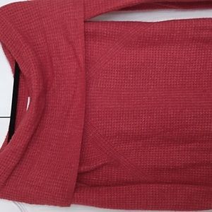 Red off the shoulder sweater